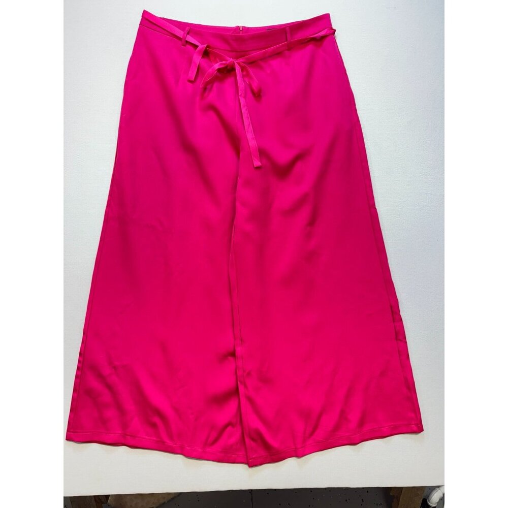 Double Crazy Women's Loose Wide Leg Pants Summer Solid Polyester Size 2XL Pink